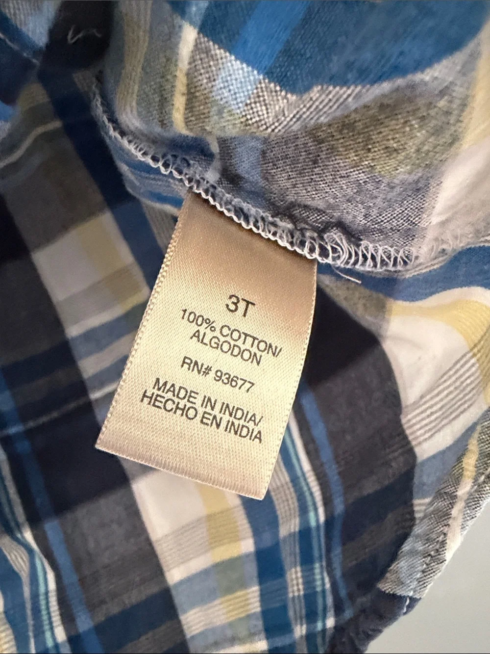 Arizona Jean Co. Boys Classic Plaid Short Sleeve Button-Down 100% CottonShirt 3T